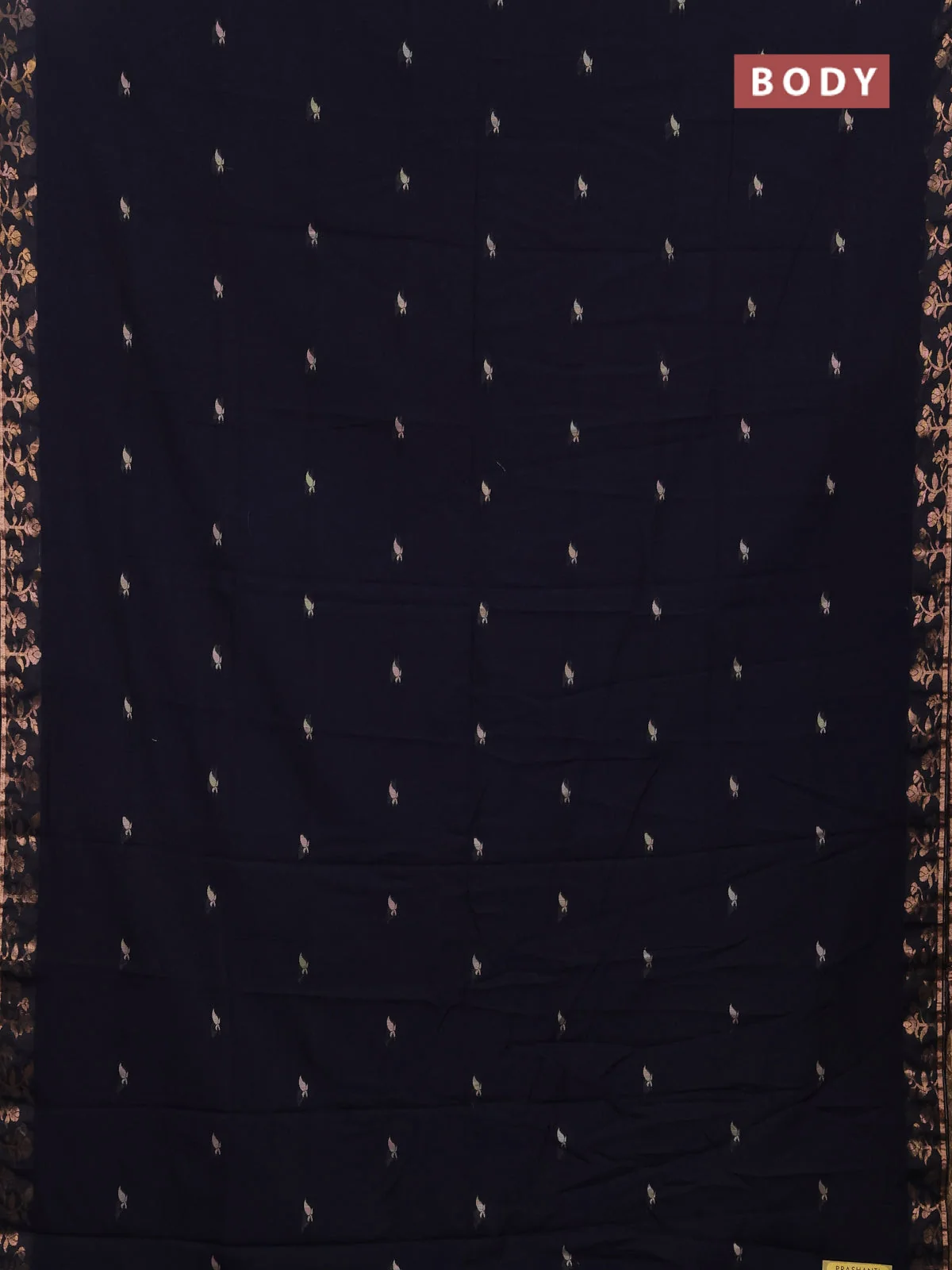 Bengal Soft Cotton Saree - Navy Blue